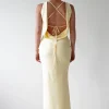 Alanna Soft Matte Satin Maxi Dress | Yellow