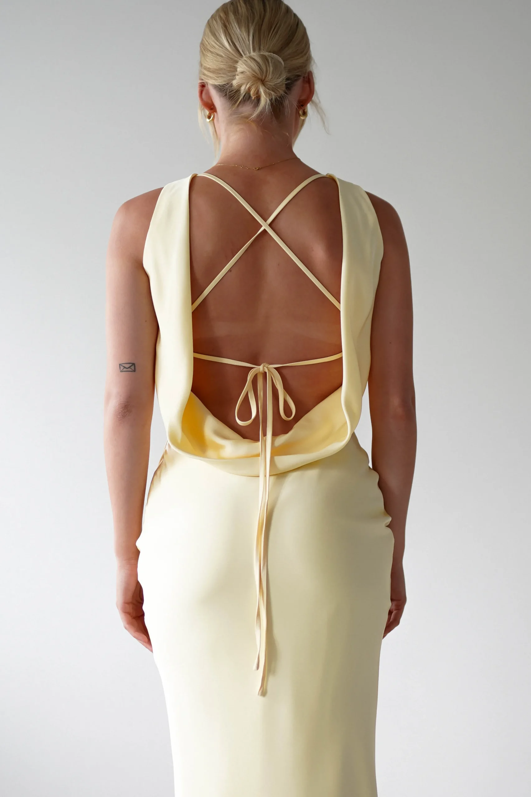 Alanna Soft Matte Satin Maxi Dress | Yellow