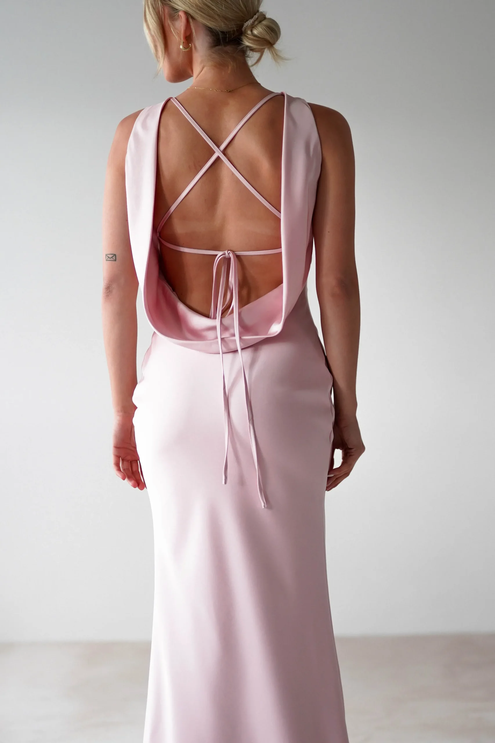 Alanna Soft Matte Satin Maxi Dress | Blush Pink