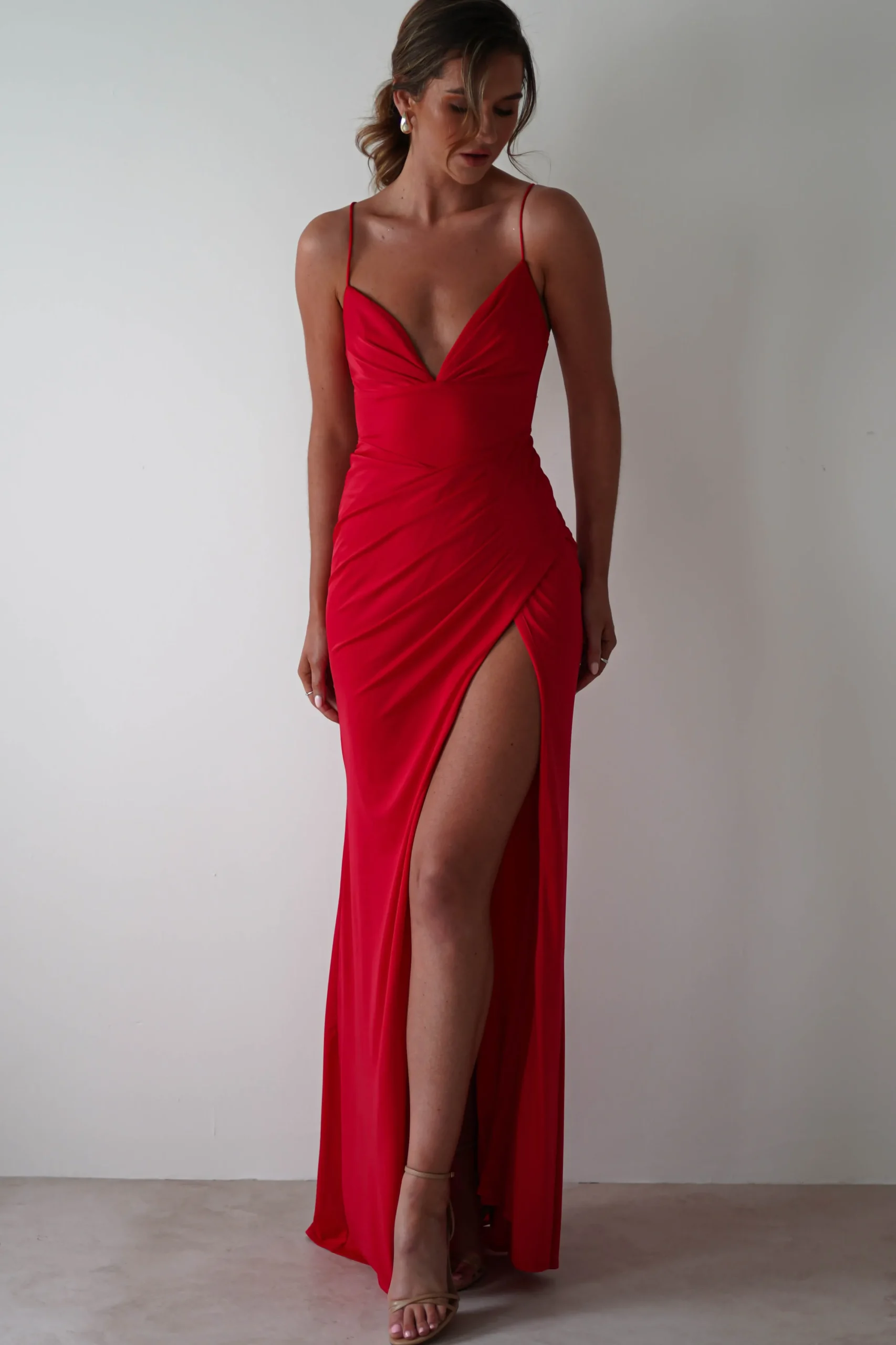 Aldina Soft Bodycon Dress | Red