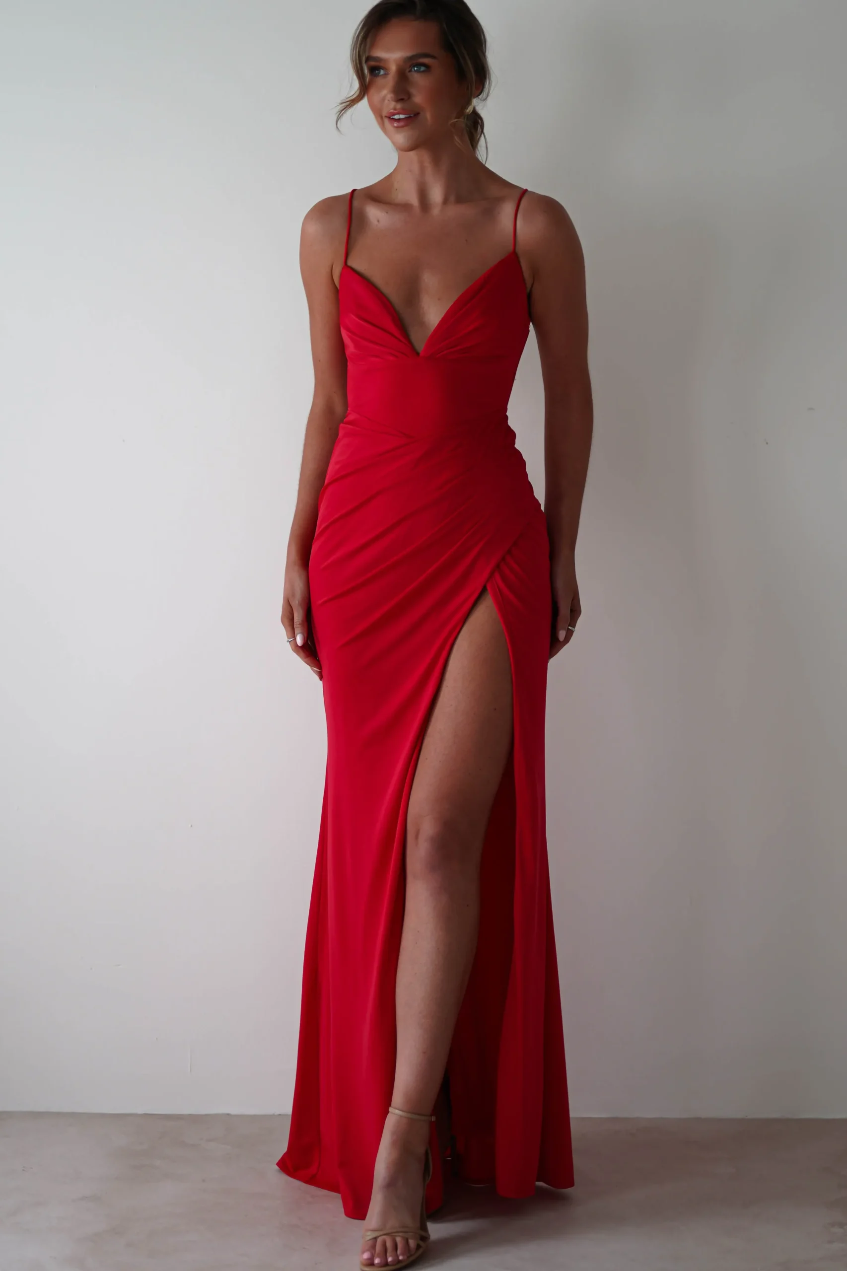 Aldina Soft Bodycon Dress | Red