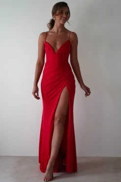 Aldina Soft Bodycon Dress | Red