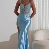 Alexis Glitter Shimmer Gown | Light Blue