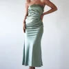 Allegra Gathered Midaxi Dress | Sage