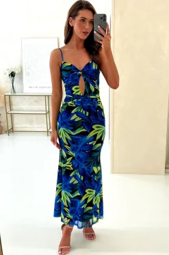 Amal Printed Bodycon Maxi | Mixed Print