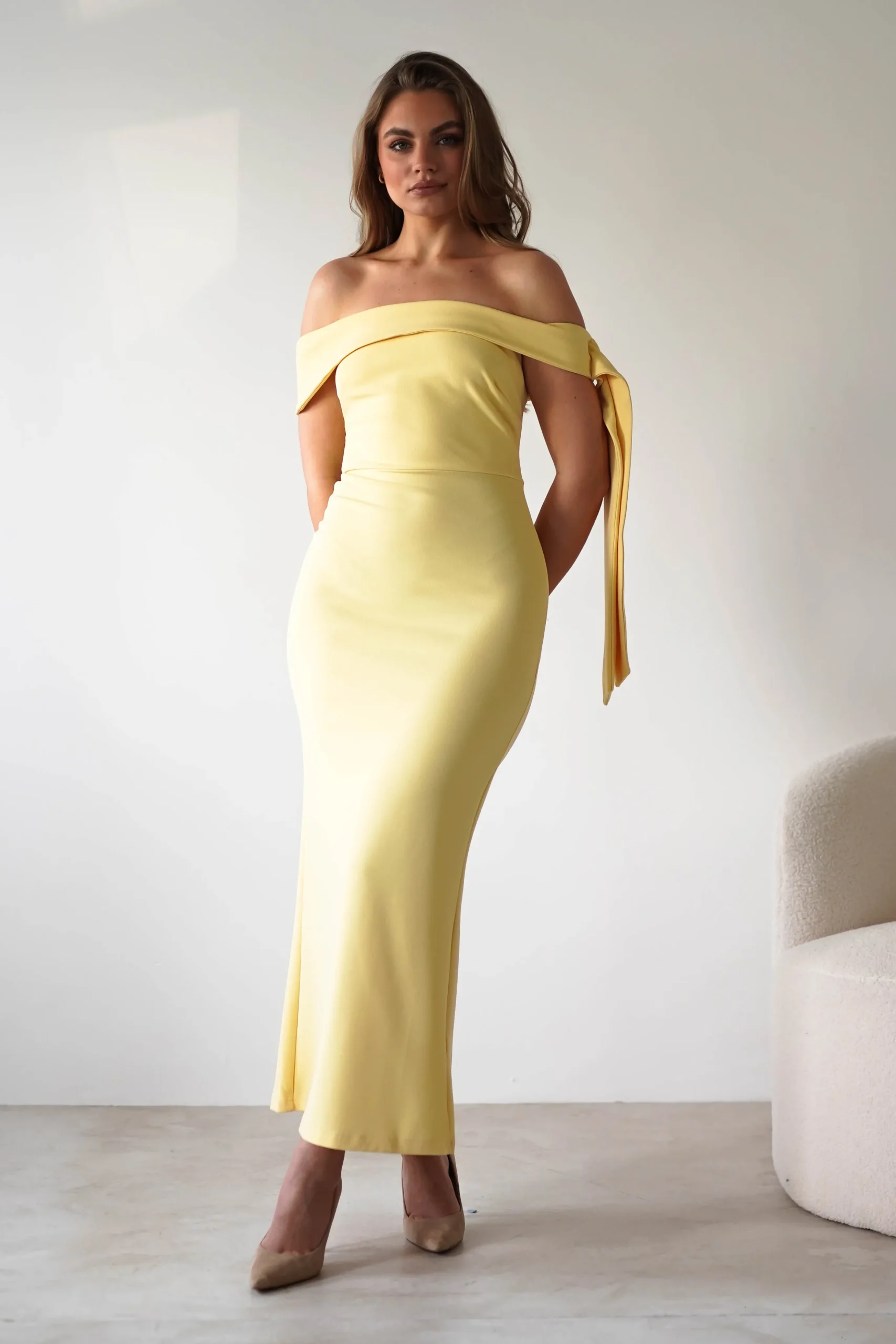 Amalthea Off the Shoulder Midaxi | Yellow
