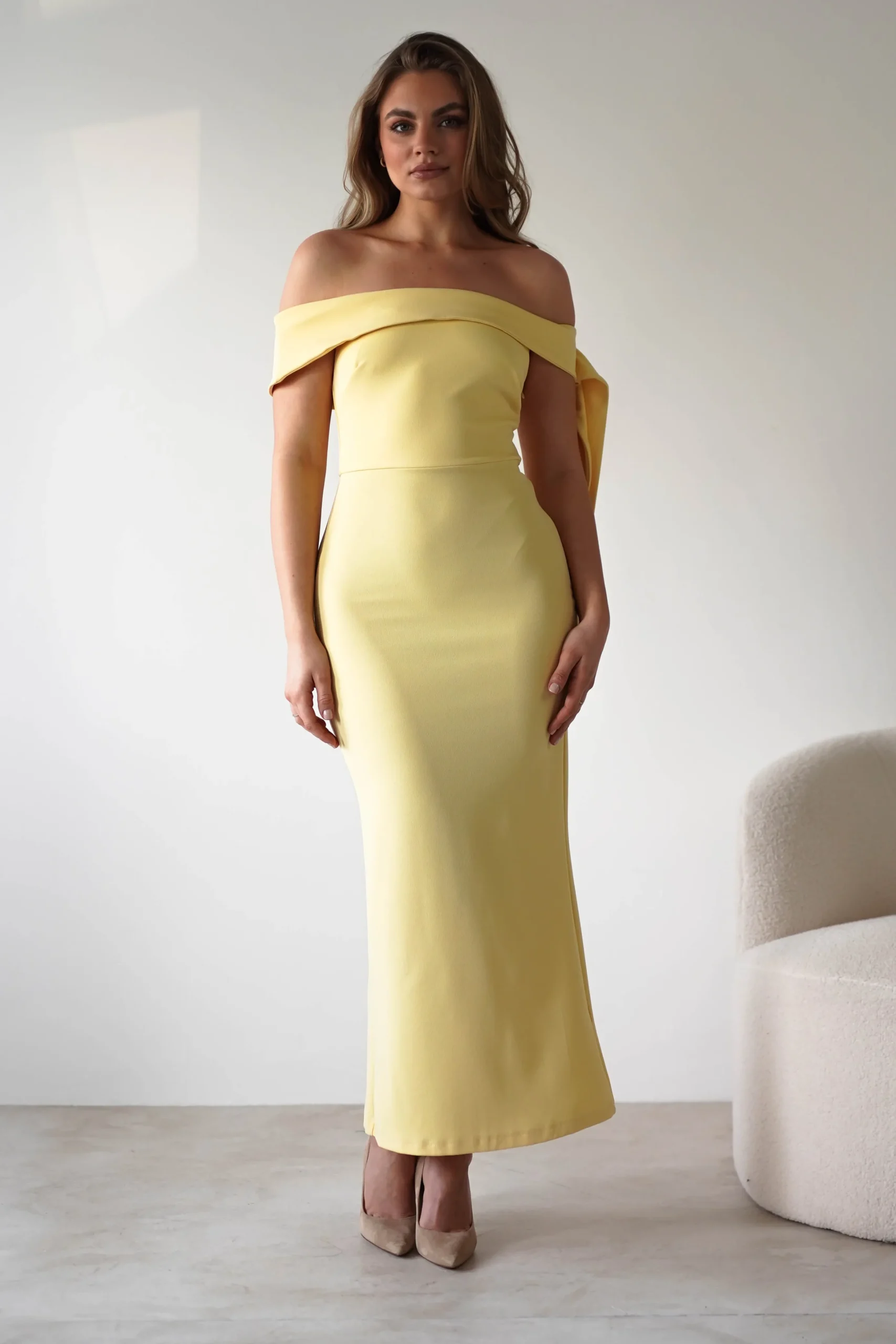 Amalthea Off the Shoulder Midaxi | Yellow
