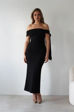 Amalthea Off the Shoulder Midaxi | Black