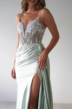 Annabel Embellished Bodycon Gown | Sage