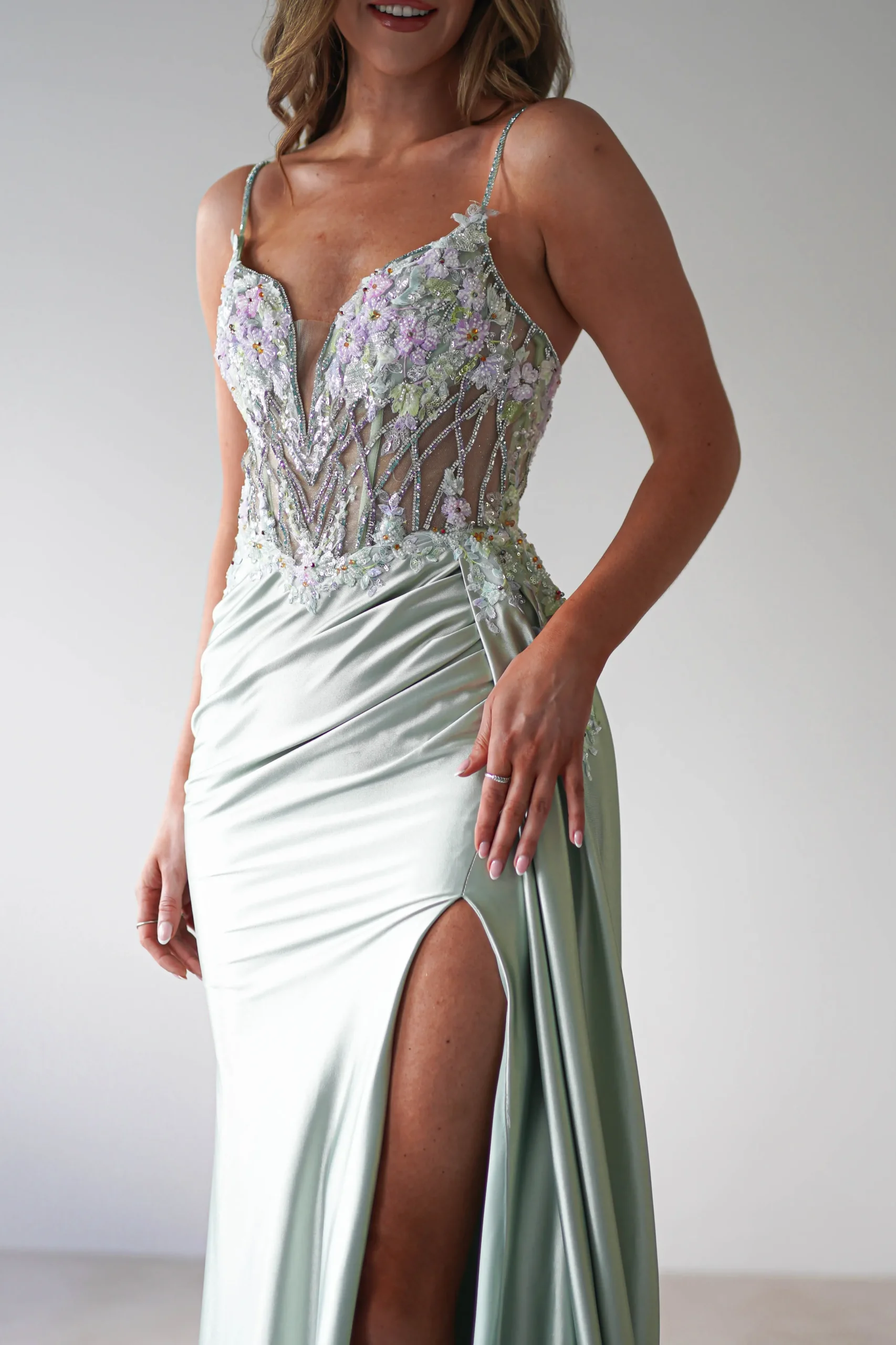 Annabel Embellished Bodycon Gown | Sage