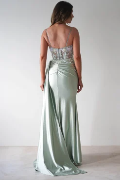 Annabel Embellished Bodycon Gown | Sage