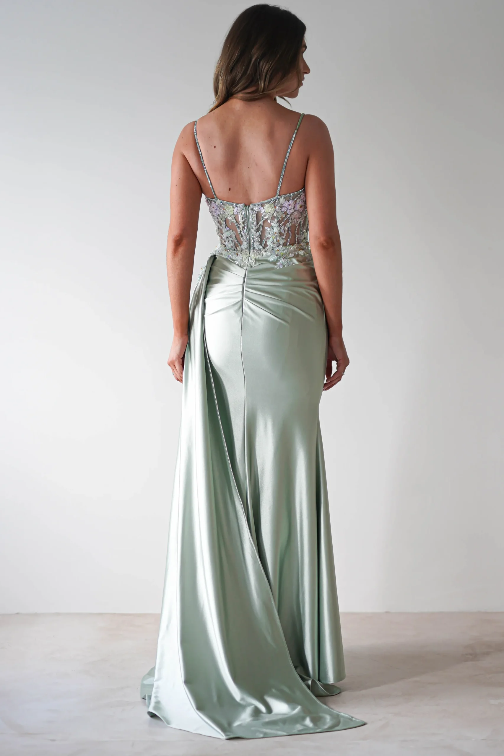 Annabel Embellished Bodycon Gown | Sage