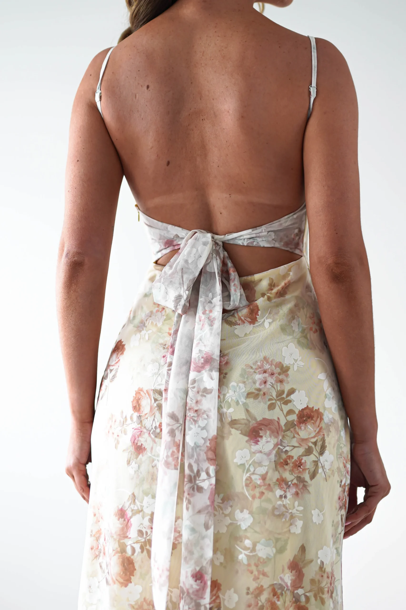 Annabelle Floral Print Midaxi Dress | Yellow