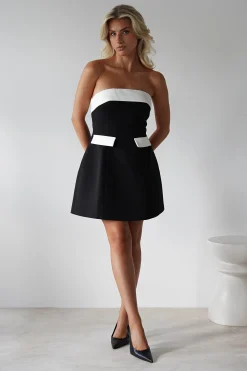 Annie Monochrom Mini Dress | Black/White