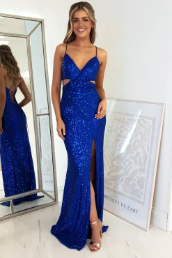 Apollo Bodycon Sequin Gown | Royal Blue