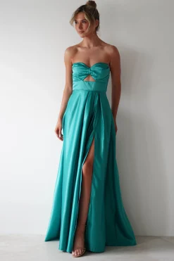 Ava Strapless Maxi Dress | Green