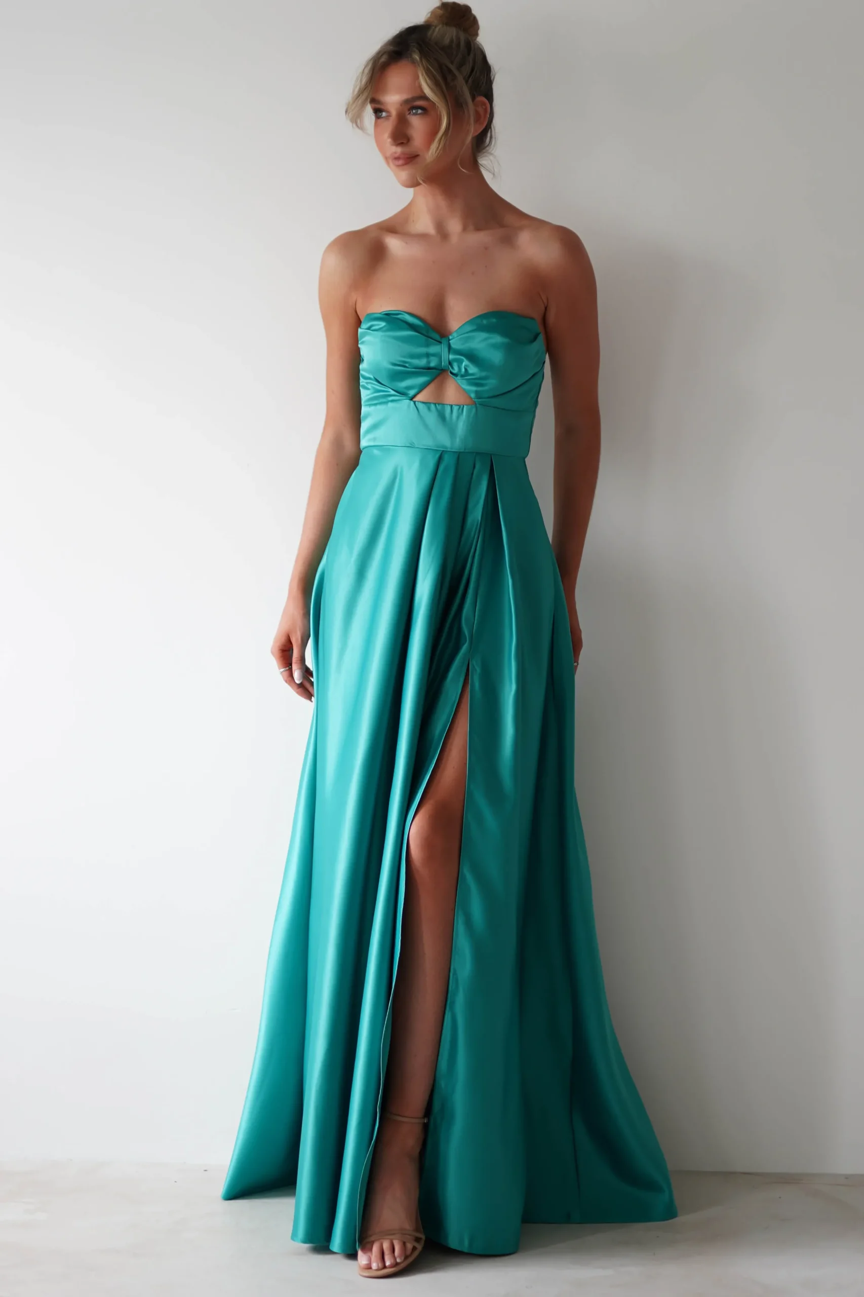 Ava Strapless Maxi Dress | Green
