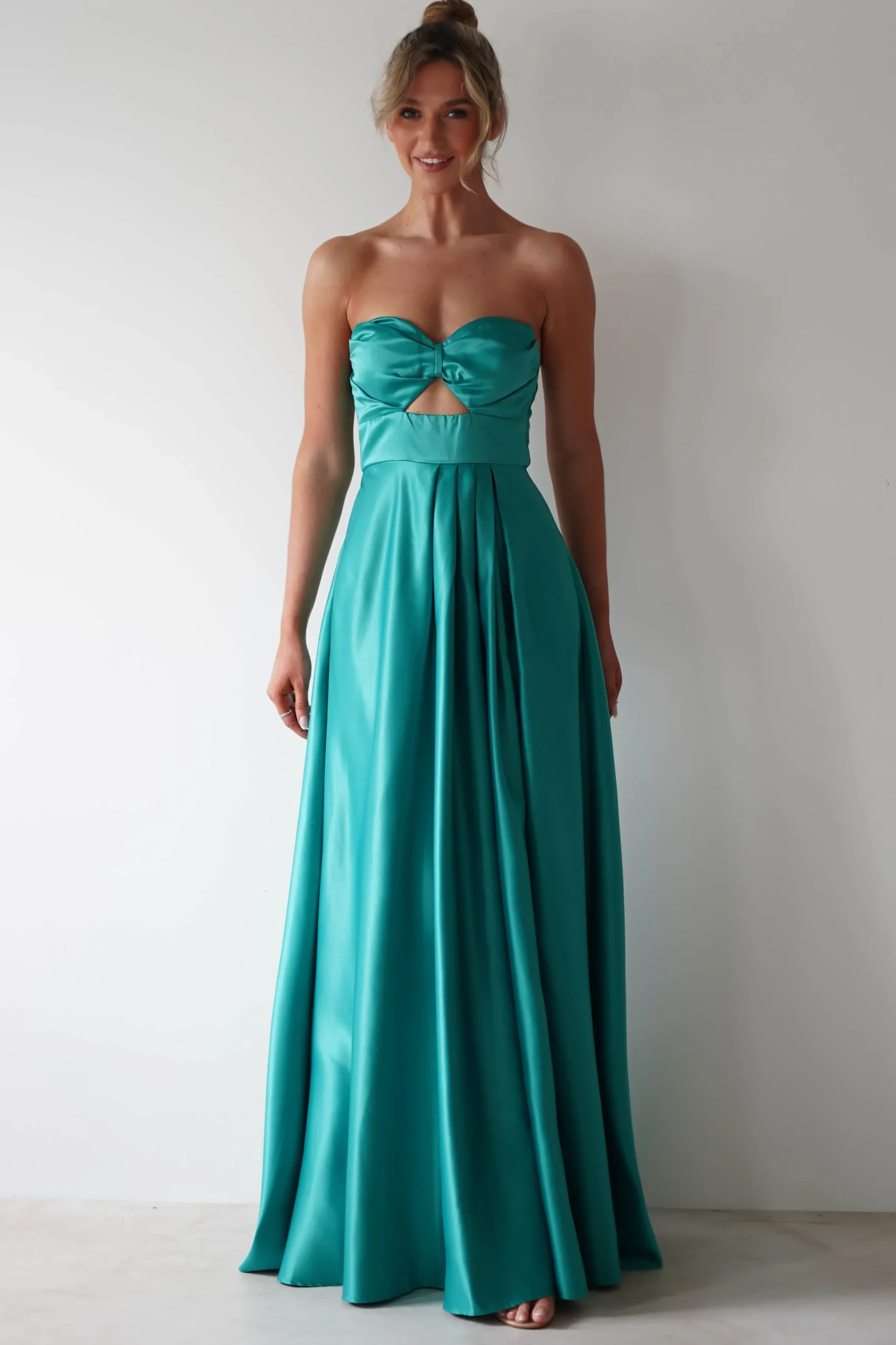 Ava Strapless Maxi Dress | Green