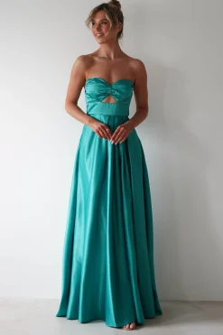 Ava Strapless Maxi Dress | Green