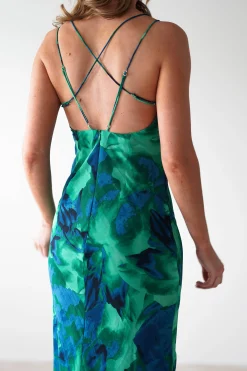 Bali Printed Midi Dress | Green Print