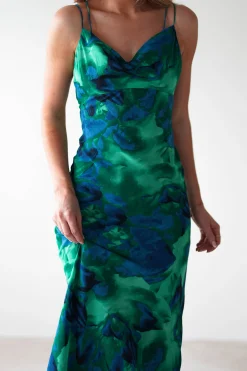 Bali Printed Midi Dress | Green Print