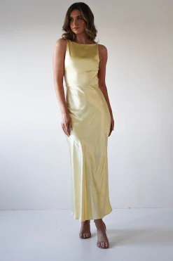 Bayleigh Soft Satin Maxi Dress | Yellow