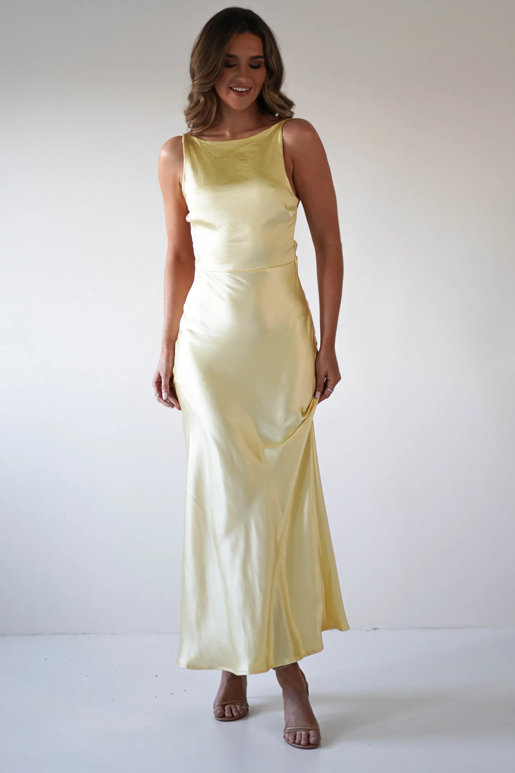 Bayleigh Soft Satin Maxi Dress | Yellow