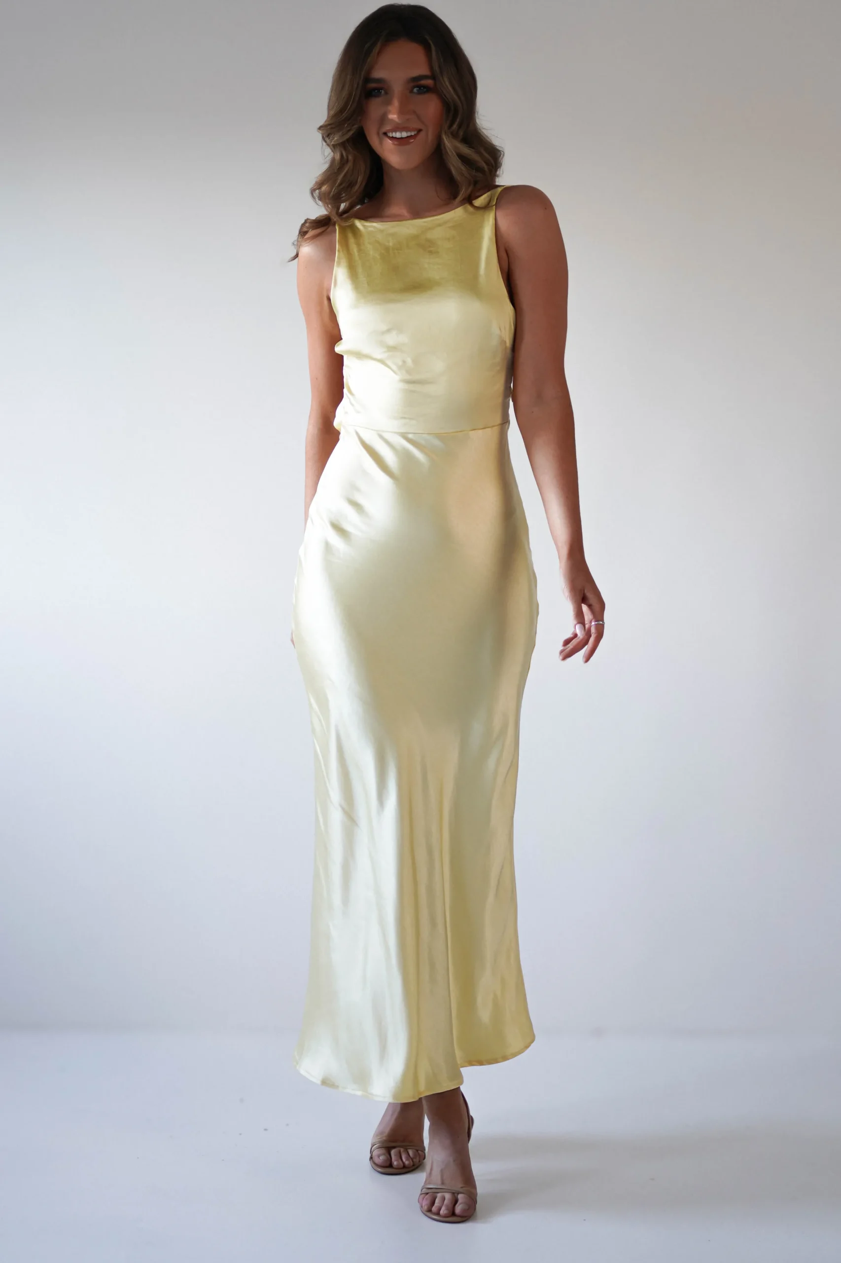 Bayleigh Soft Satin Maxi Dress | Yellow