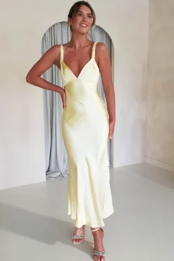 Bethanie Soft Satin Maxi Dress | Yellow