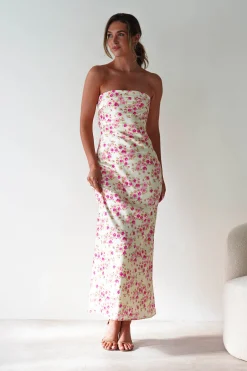 Blossom Floral Print Maxi Dress | Yellow