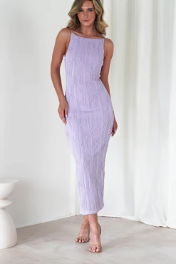 Brighton Textured Bodycon Midaxi Dress | Lilac