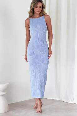 Brighton Textured Bodycon Midaxi Dress | Blue