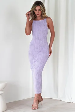 Brighton Textured Bodycon Midaxi Dress | Lilac