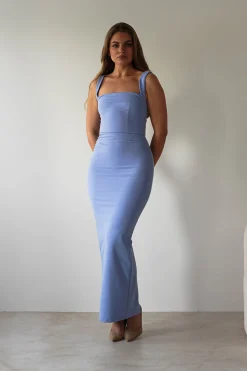 Brooke Square Neck Maxi Dress | Blue