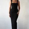 Brooke Square Neck Maxi Dress | Black