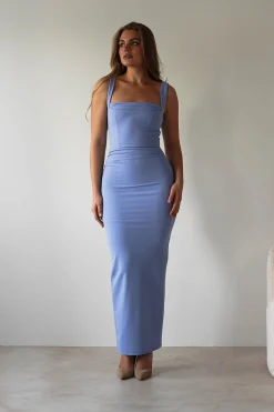 Brooke Square Neck Maxi Dress | Blue