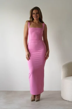 Brooke Square Neck Maxi Dress | Pink