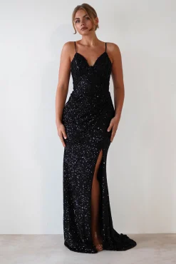 Candyce Sequin Mermaid Gown | Black