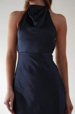 Capriana Pearl Back Maxi Dress | Navy