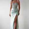 Caspian Embellished Bodycon Gown | Light Green