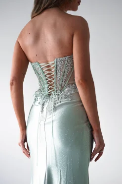 Caspian Embellished Bodycon Gown | Light Green
