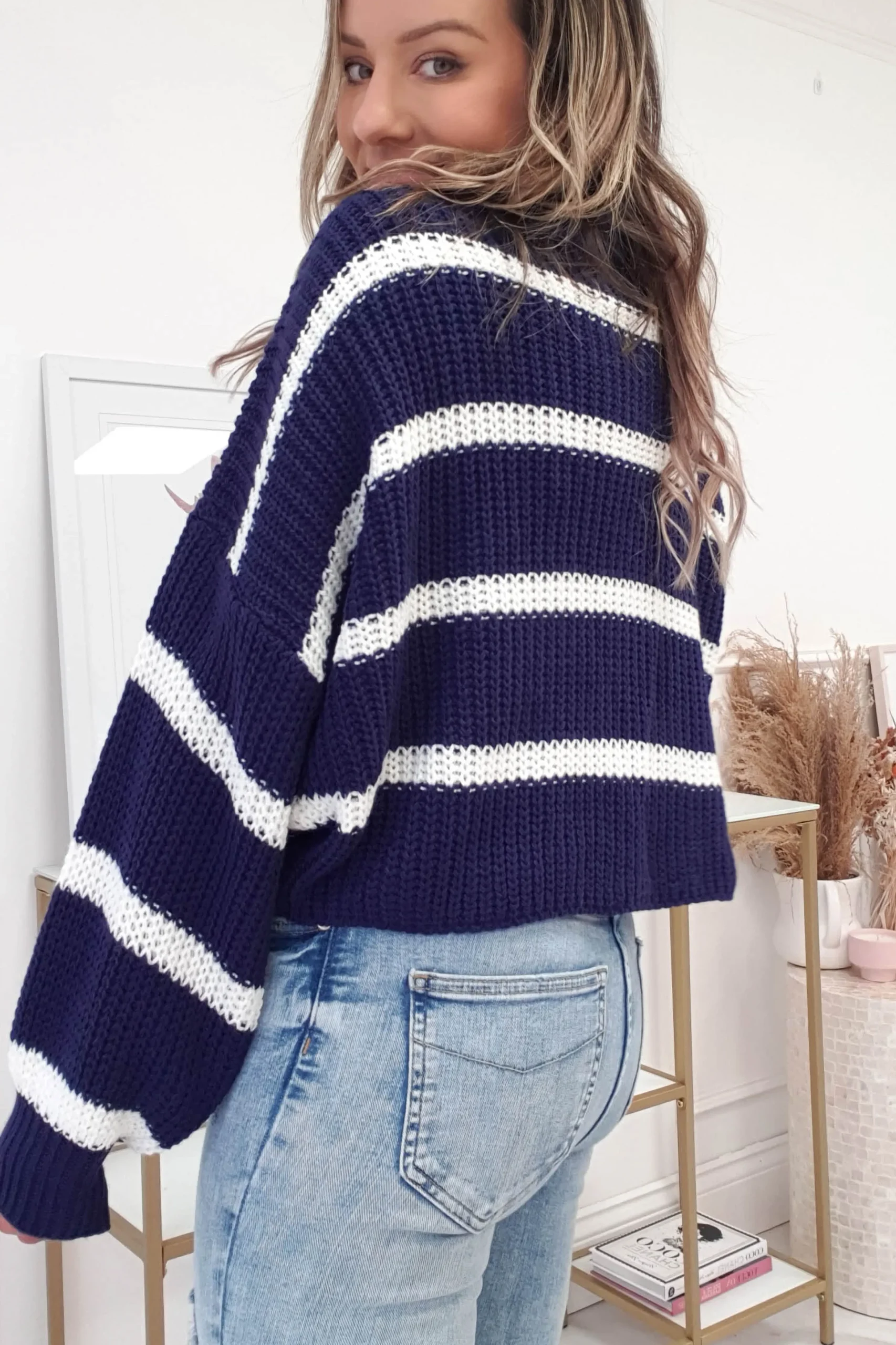 Catalina Striped Jumper | Navy