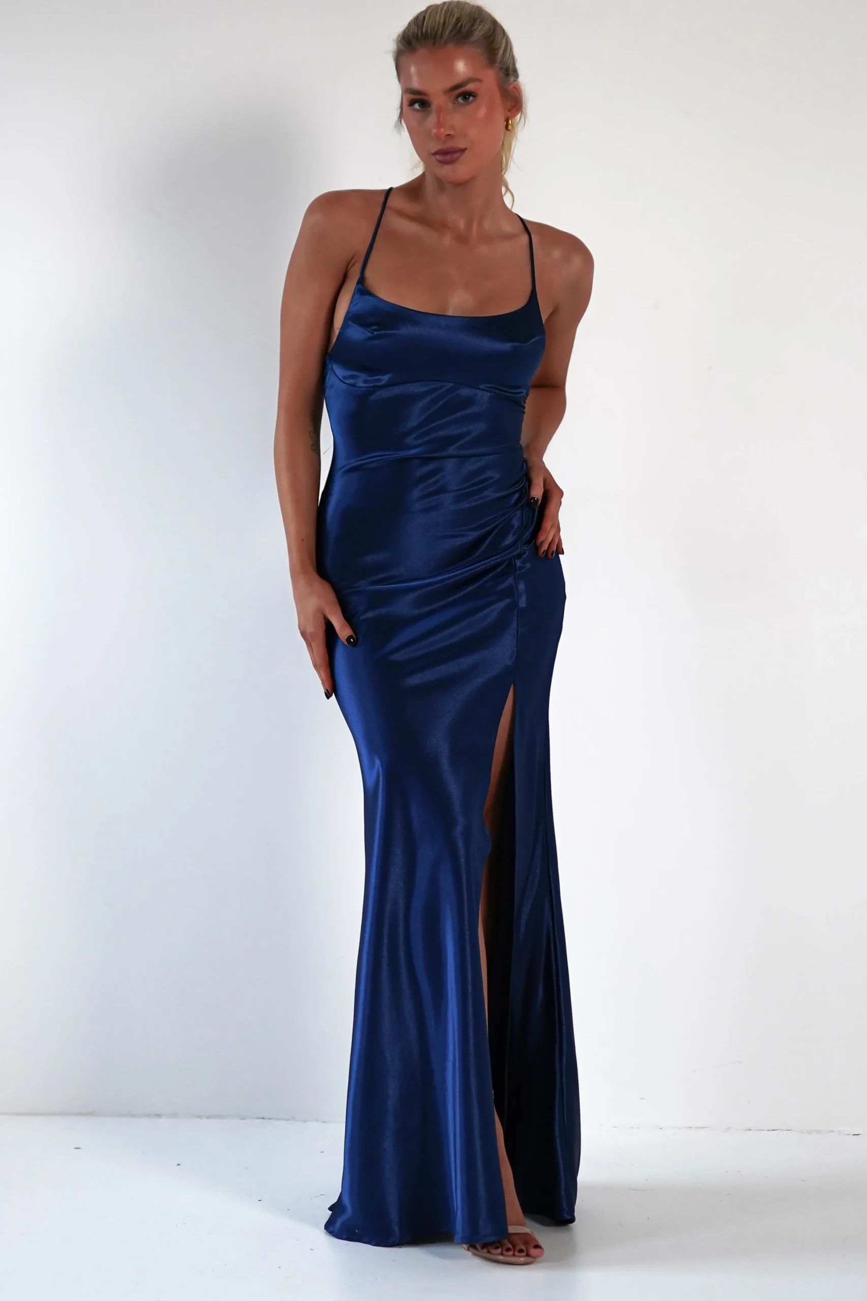 Celinee Satin Maxi Gown | Royal