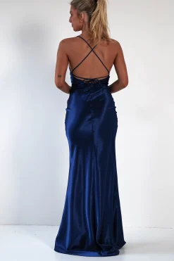 Celinee Satin Maxi Gown | Royal