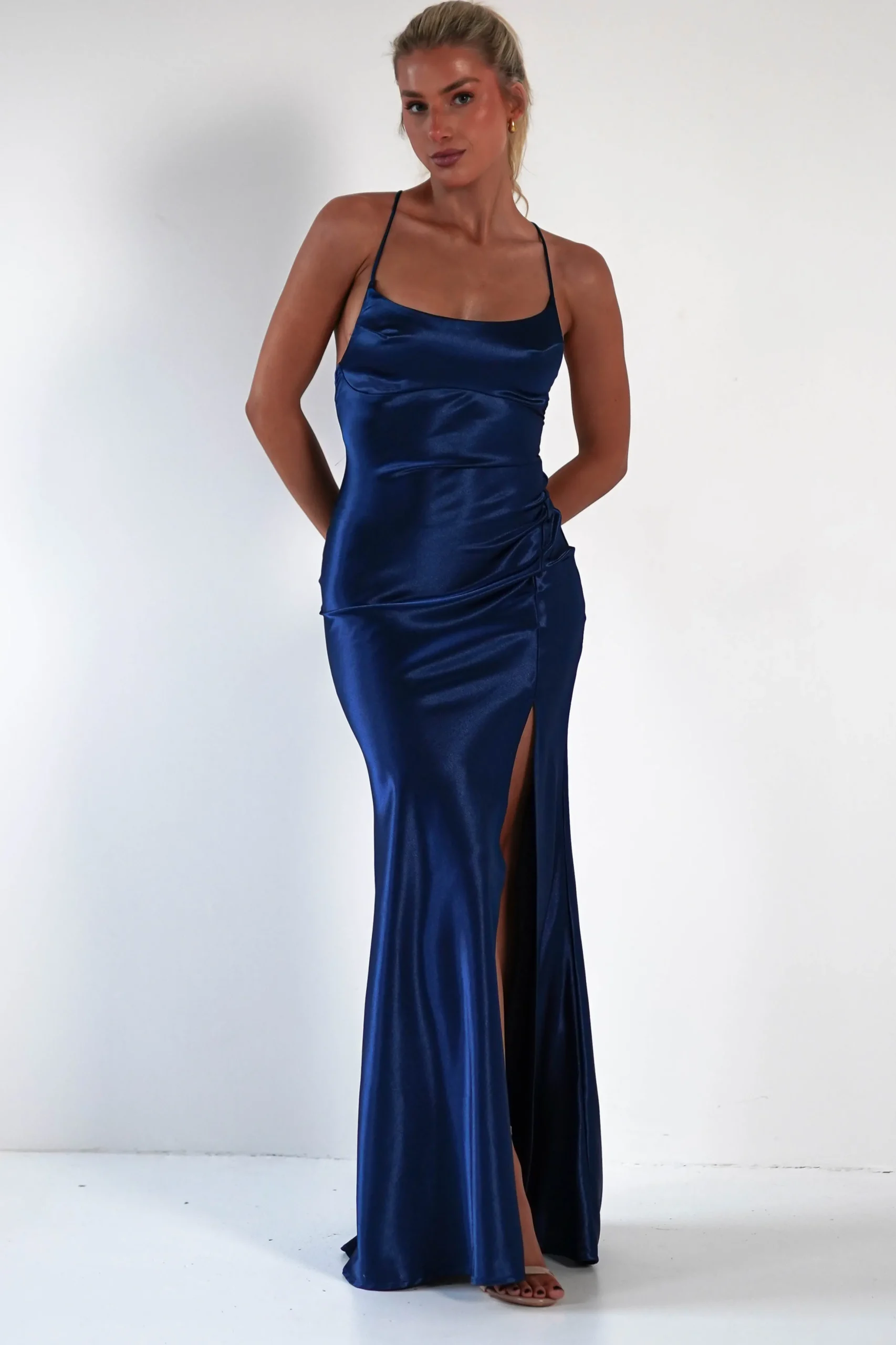 Celinee Satin Maxi Gown | Royal