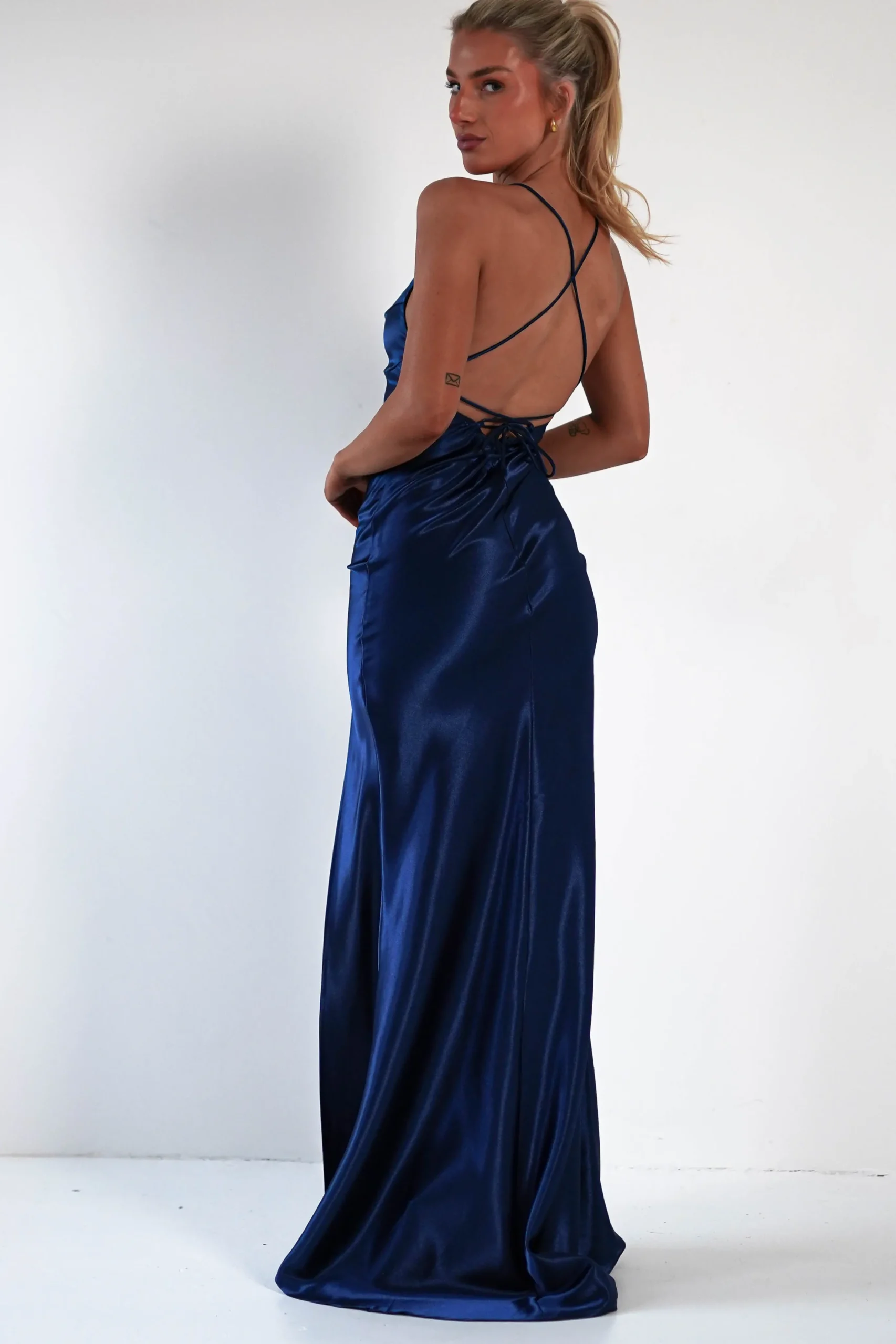 Celinee Satin Maxi Gown | Royal