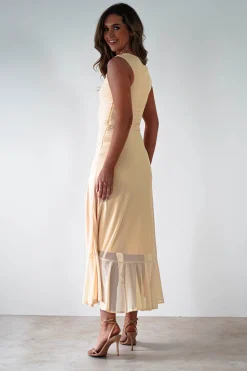 Cellinna Mesh Maxi Dress | Butter Cream