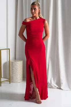Cellinna Mesh Maxi Dress | Red