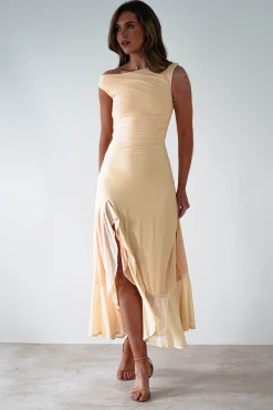Cellinna Mesh Maxi Dress | Butter Cream