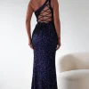 Charley Sequin Bodycon Gown | Navy
